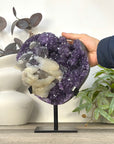 Unique Natural uruguayan amethyst with Calcite & Black Hematite Inclusion - MWS3280