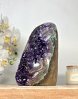Natural Amethyst Crystal Cluster with Green Jasper Shell for Home Decor - CBP1142