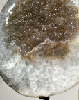 Stunning Large Sugar Druzy Quartz Geode, Metallic Stand Included - MWS1421