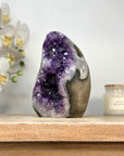 Amethyst Crystal Geode with Deep Purple Points for Home Decor - CBP1137