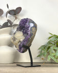Unique Natural uruguayan amethyst with Calcite & Black Hematite Inclusion - MWS3280
