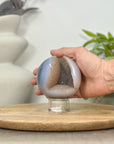Banded Agate & Druzy Sphere Geode - SPH0171