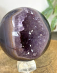 Amethyst & Banded Agate Sphere Geode with Crystal Cavity - SPH0227