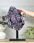 Uruguayan Amethyst Specimen with Green Jasper Shell & Calcite Formation - MWS3148