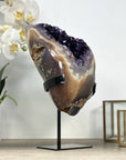 Deep Purple Amethyst Geode with Agate Shell - MWS2188