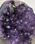 Uruguayan Amethyst Geode With Large Crystals & Black Hematite – Deep Purple Premium Display Piece for Elegant Home Decor - MWS2524