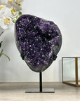 Uruguayan Amethyst Crystal Cluster - Metallic Stand Included - MWS2454