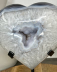 Blue Agate & Quartz Druzy Stone Heart from Uruguay - HST0357