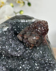 Quartz Crystal Cluster with Black and Red Hematite Formation – Perfecto for Desk Decor - MWS1514