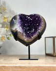 Natural Amethyst & Agate Stone Heart Carving - HST0249