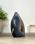 Blue Agate & Rainbow Quartz Druzy Stone Flame - FST0162