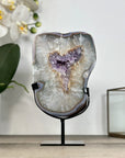 Amethyst Agate Geode Slice onMetal Stand - MWS2905