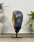 Blue Banded Agate Geode with Quartz Druzy interior - MWS3336