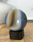 Banded Agate & Quartz Druzy Sphere Geode - SPH0210