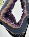 Unique Large Agate & Amethyst Portal Geode, Metal Stand Included - MWS1563