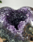 Amethyst & Green jasper Stone Heart Carving - HST0272