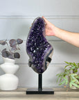 Natural Top Grade Amethyst Cluster on Metal Stand for Home Decor - MWS3150
