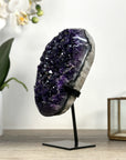 Top Grade Uruguayan Amethyst Crystal Geode - Metal Stand Included - MWS2256