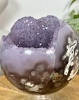 Natural Amethyst Druzy & Agate Sphere Geode - SPH0162