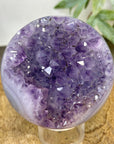 Amethyst & Banded Agate Sphere Geode with Druzy Interior - SPH0234