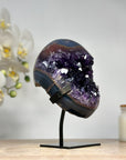 Natural Amethyst Geode with Beautiful Banding Agate Shell - MWS1746