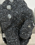 Black Druzy Quartz Crystal with Agate Mineral Specimen - MWS2622