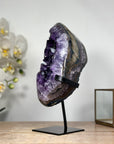 Natural Uruguayan Amethyst Geode, Metallic Stand included - MWS1839