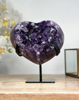 Deep purple Amethyst Heart - Metal Stand included - HST0245