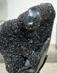 Black Druzy Quartz Crystal with Agate Mineral Specimen - MWS2622