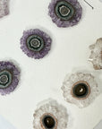 Natural Amethyst & Quartz Stalactite Slices Wholesale Flat - Ideal for Pendants - STS0043