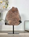 Orange Tone Crystal Cluster with Sparkling Formation on Stand for Home Decor - MWS2625