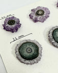 Genuine Amethyst & Green Jasper Stalactite Slices Flat - Perfect for Crafting Unique Jewelry - STS0045