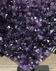 A+ Grade Natural Amethyst Heart Carving with Metal Stand - HST0290