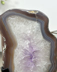 Amethyst Quartz & Banded Agate Geode Slice - MWS2999