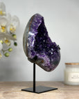 Top Quality Natural Amethyst Geode, Metallic Stand Inlcuded - MWS1752