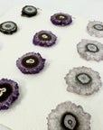 Amethyst, Green Jasper & Quartz Stalactite Slices Wholesale Flat - Ideal for Pendants - STS0048