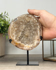 Yellow Tone Quartz Geode with Metallic Stand - MWS2148