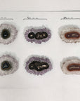 Amethyst & Quartz Stalactite Slices Set - Natural Crystal for Handmade Jewelry - STS0069