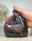 Amethyst & Agate Stone Flame Carving - FST0133