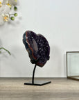 Unique Agate & Amethyst Crystal Heart with Stand - HST0336