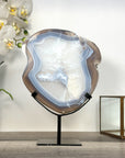 Agate Slice with Blue and White Bands on Stand - MWS2659