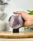 Amethyst & Agate Sphere Geode with Crystal Formation - SPH0215