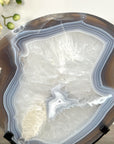 Agate Slice with Blue and White Bands on Stand - MWS2659