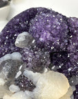 Unique Natural uruguayan amethyst with Calcite & Black Hematite Inclusion - MWS3280