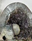 Natural Quartz & Amethyst Geode with Calcite Inclusion - MWS3187