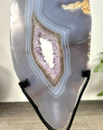 Blue Banded Agate & Amethyst Geode Slice Portal - MWS3248