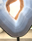 Large Natural Blue Agate & Quartz Druzy Crystal Portal - MWS3251