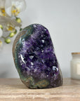 Deep Purple Amethyst Geode with Green Jasper Matrix - CBP1090