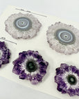 High-Quality Amethyst & Blue Agate Stalactite Slices for Jewelers - Wholesale Bulk Pack - STS0008