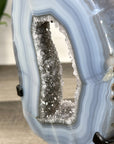 Natural Blue Banded Agate Portal with Metallic Stand - MWS2916
